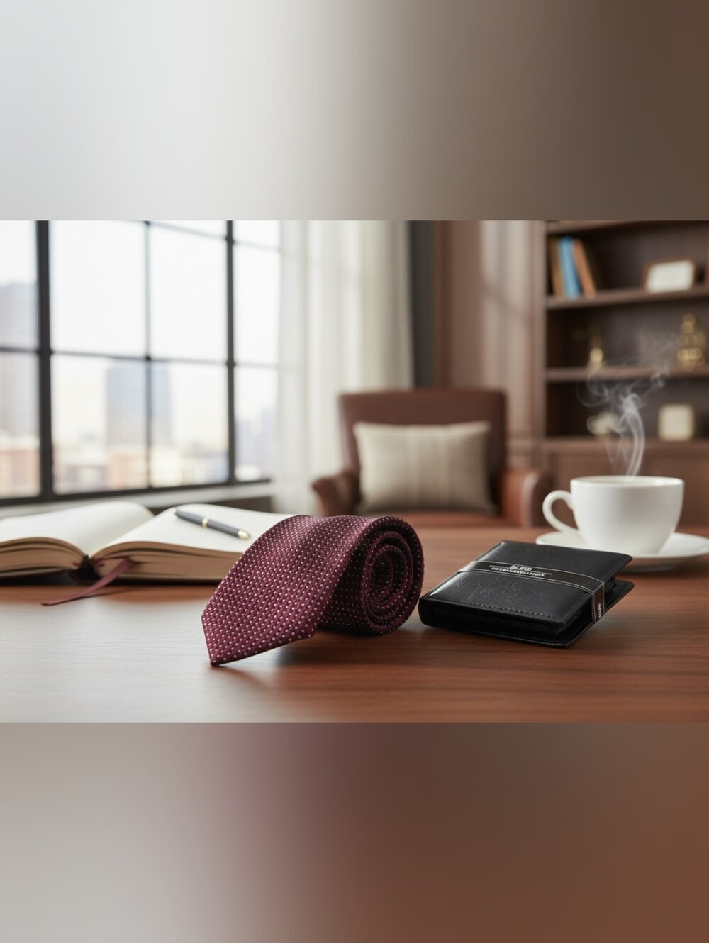 Men's Burgundy Tie - Classic Dress Accessory